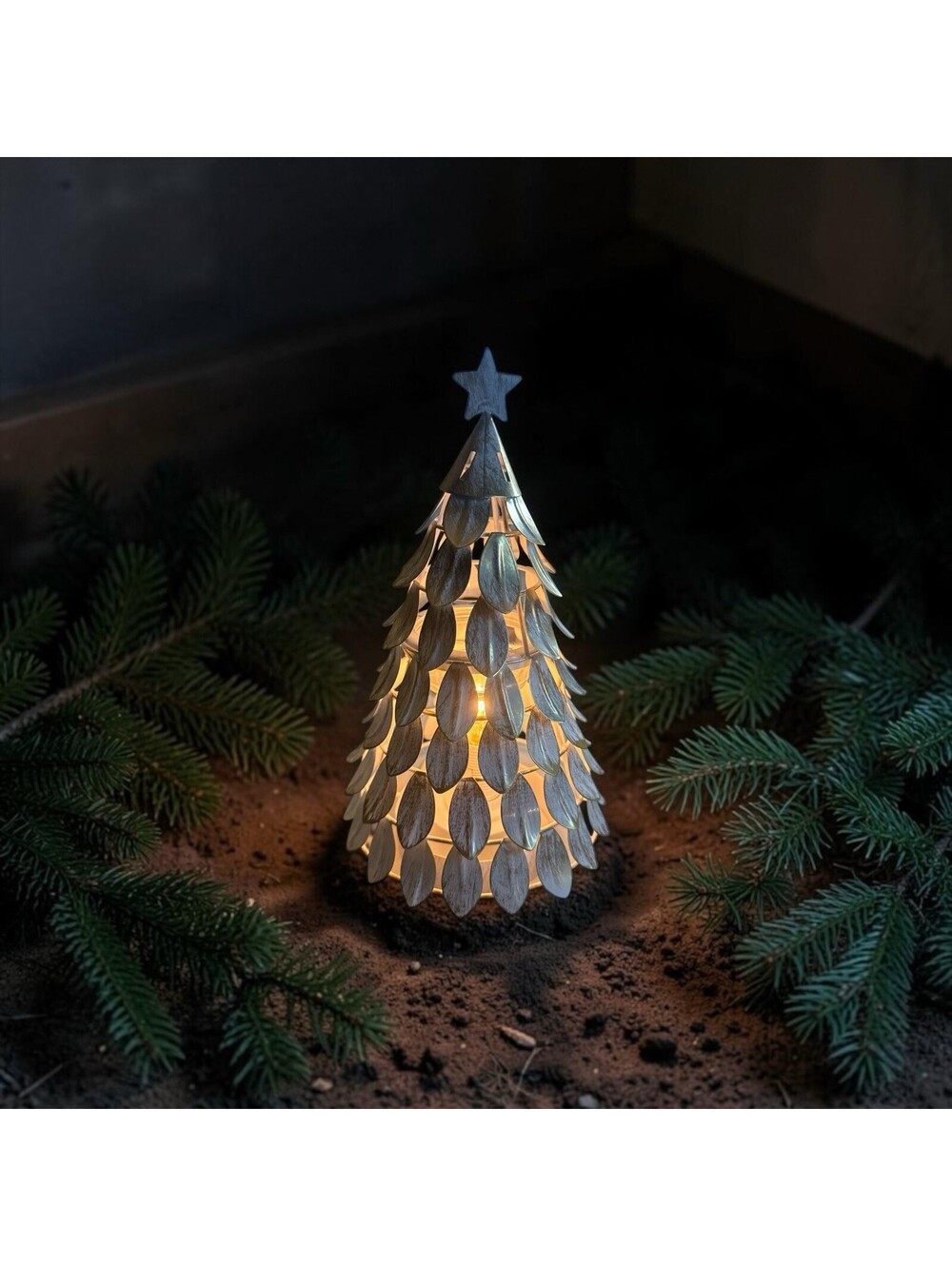 Scentsy All Aglow Medium White Christmas Tree Metal Warmer NIB Retired 11" 2021